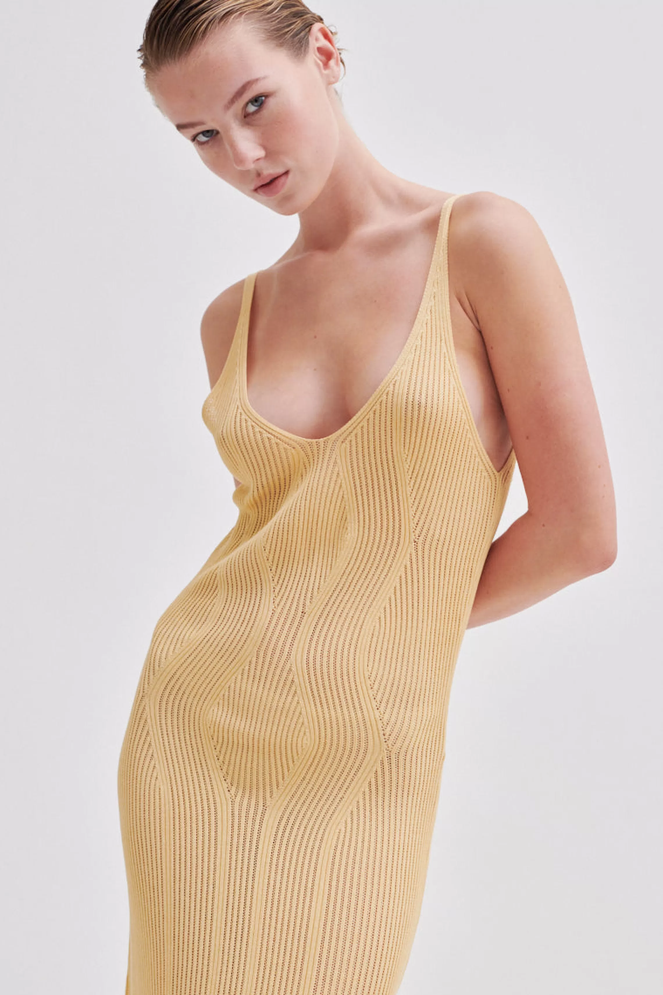 Second Female Kleider<Amalfi Knit Strap Dress Golden Fleece