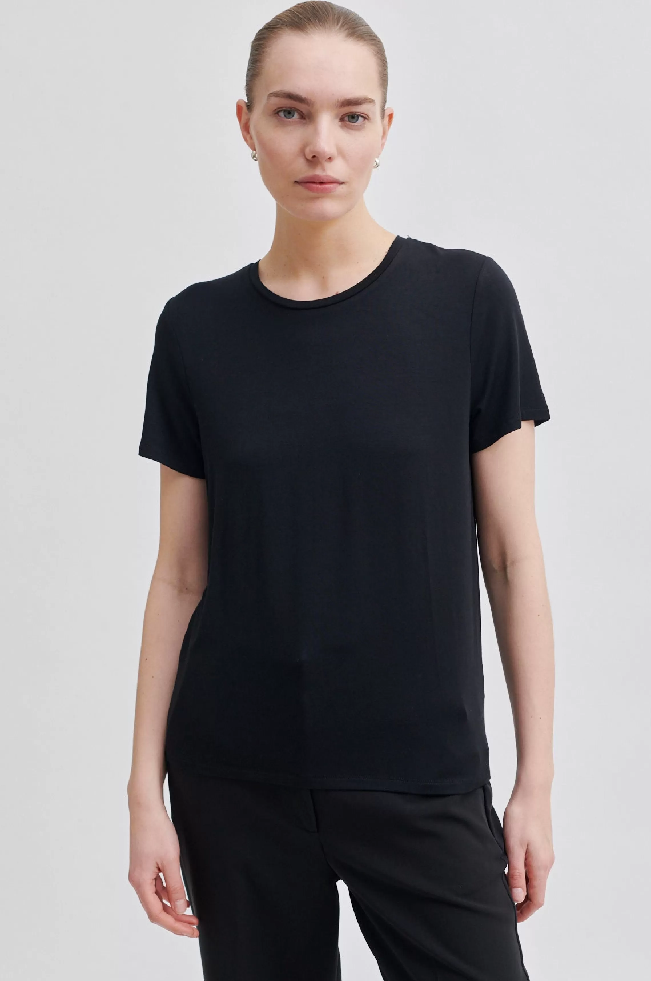 Second Female Tops Und T-Shirts<Ello New Ss Tee Black