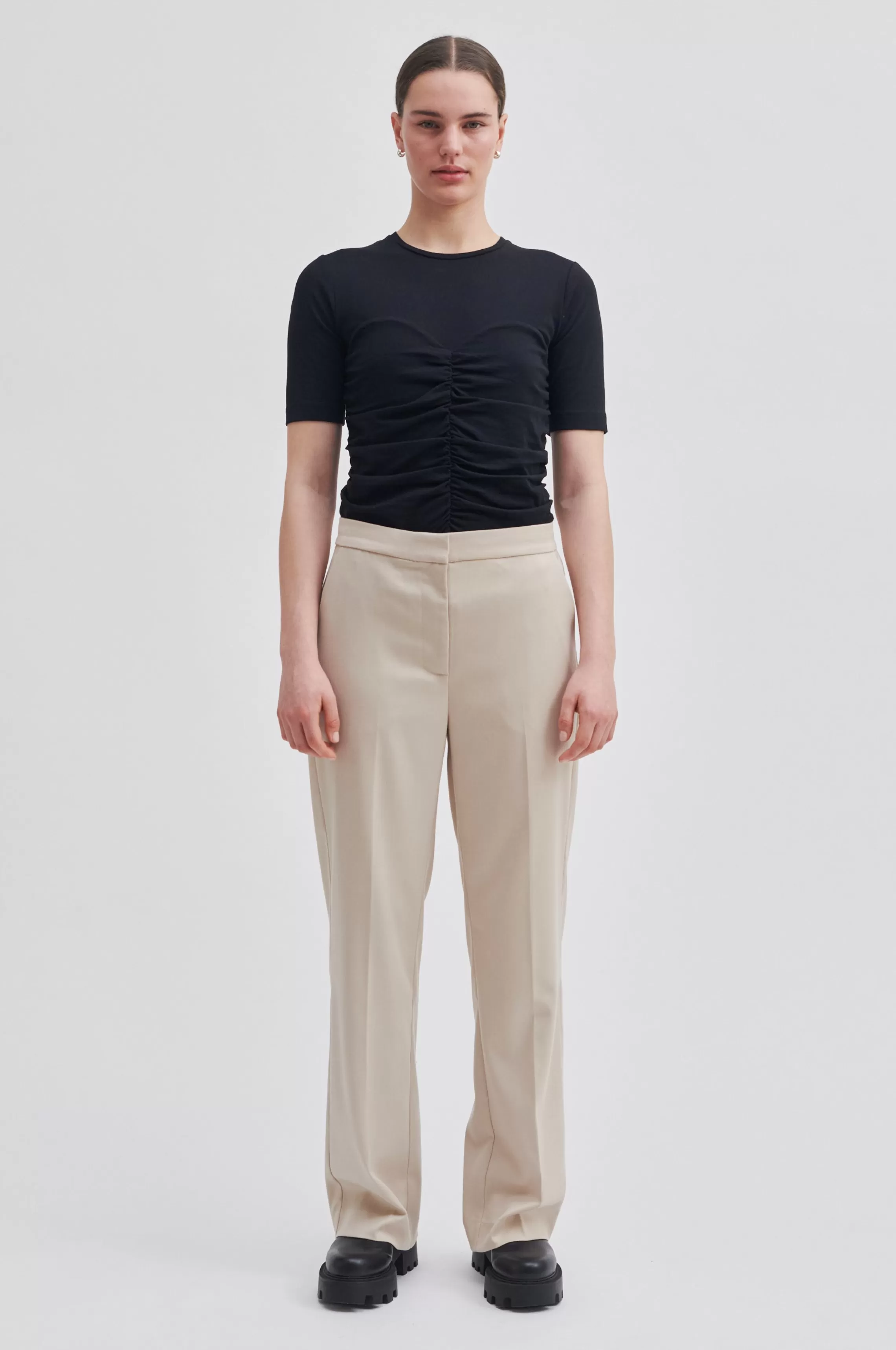 Second Female Hosen Und Jeans<Kaleem Straight Trousers Oxford Tan