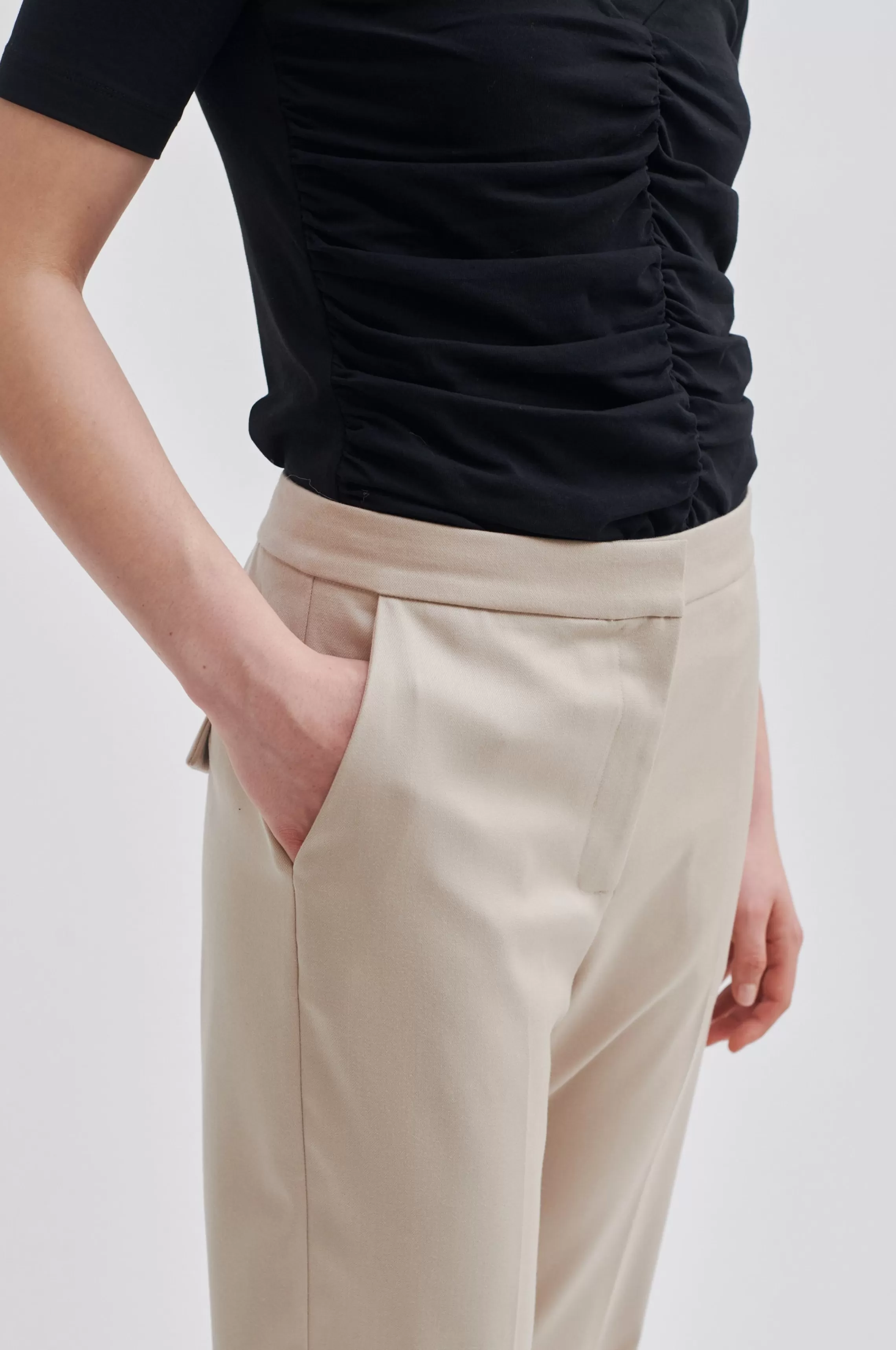 Second Female Hosen Und Jeans<Kaleem Straight Trousers Oxford Tan