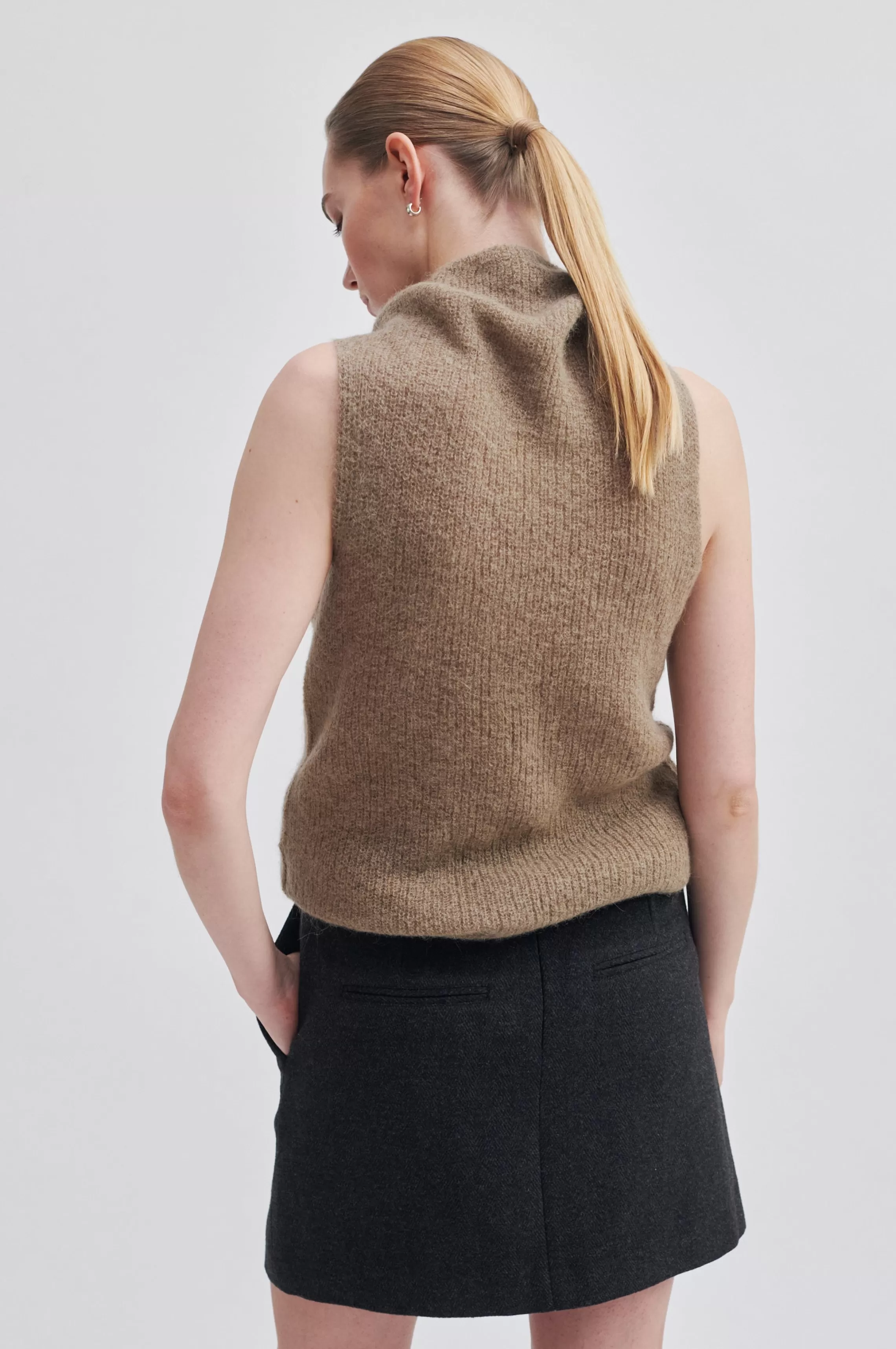 Second Female Strickwaren Und Strickjacken<Kinne Knit Vest Silver Mink