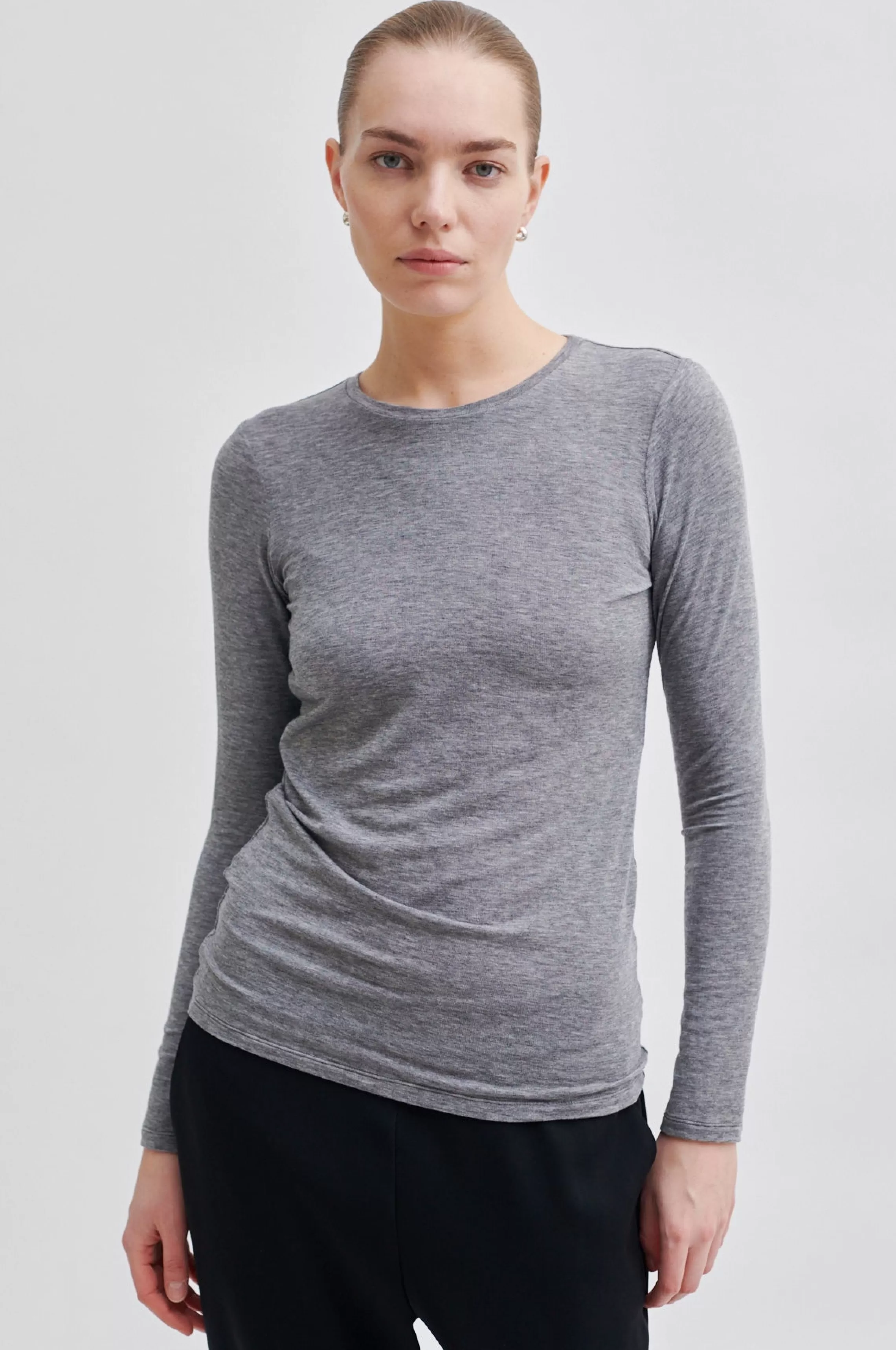 Second Female Tops Und T-Shirts<Matima O-Neck Tee Grey Melange