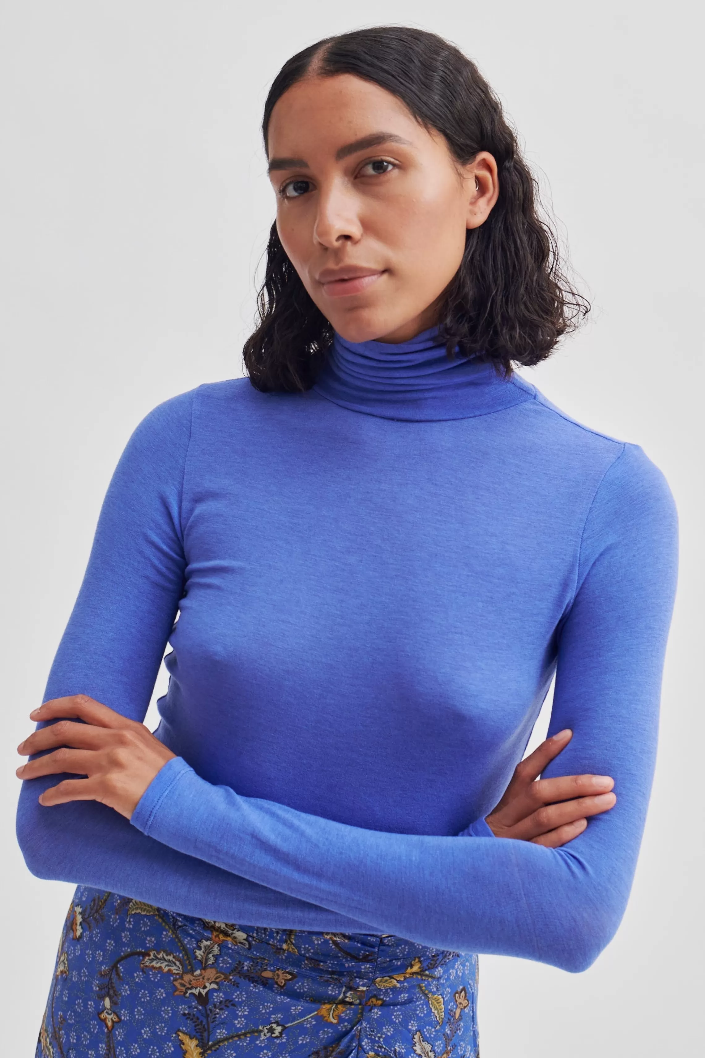 Second Female Tops Und T-Shirts<Matima T-Neck Tee Amparo Blue