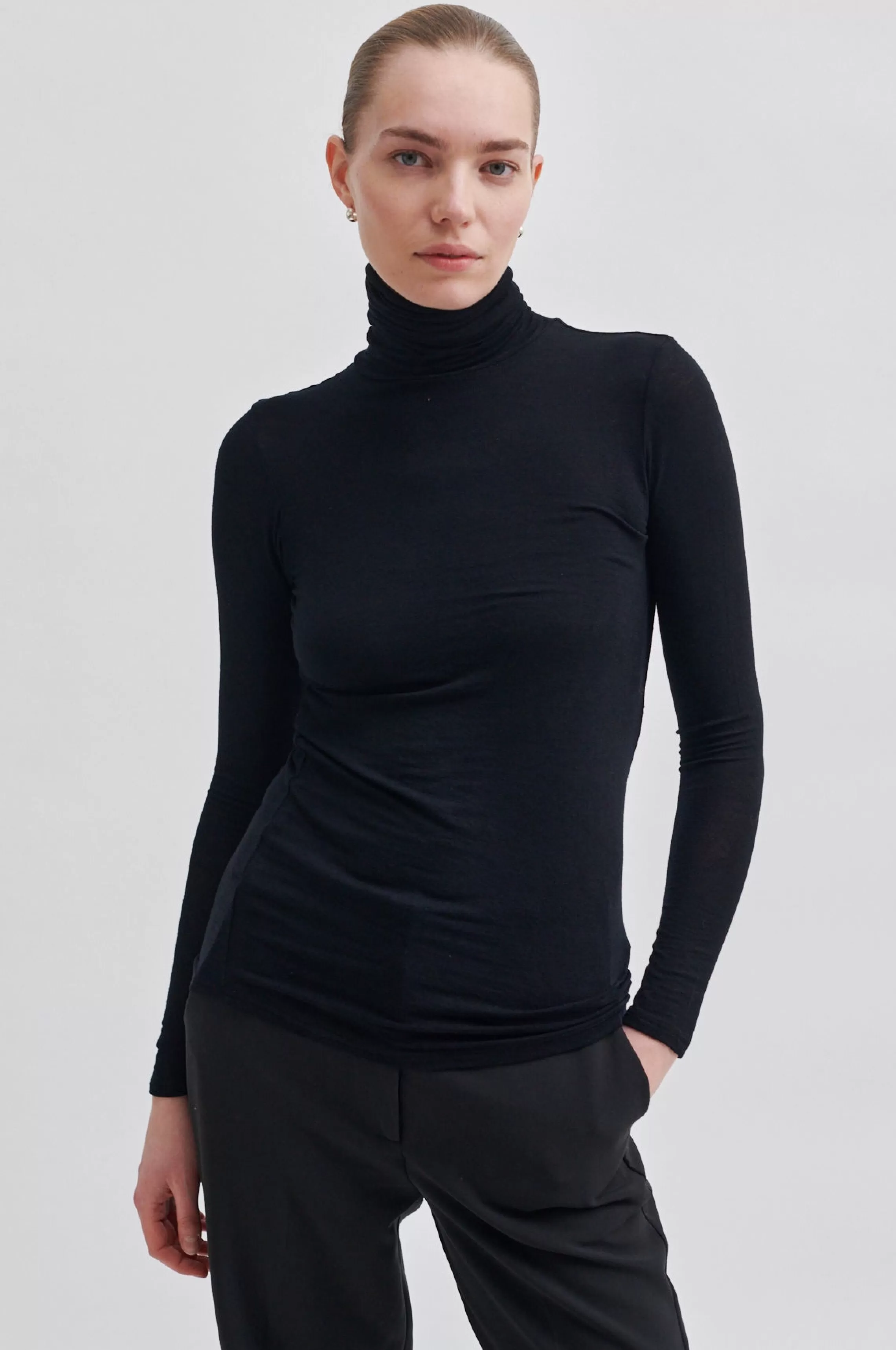 Second Female Tops Und T-Shirts<Matima T-Neck Tee Black