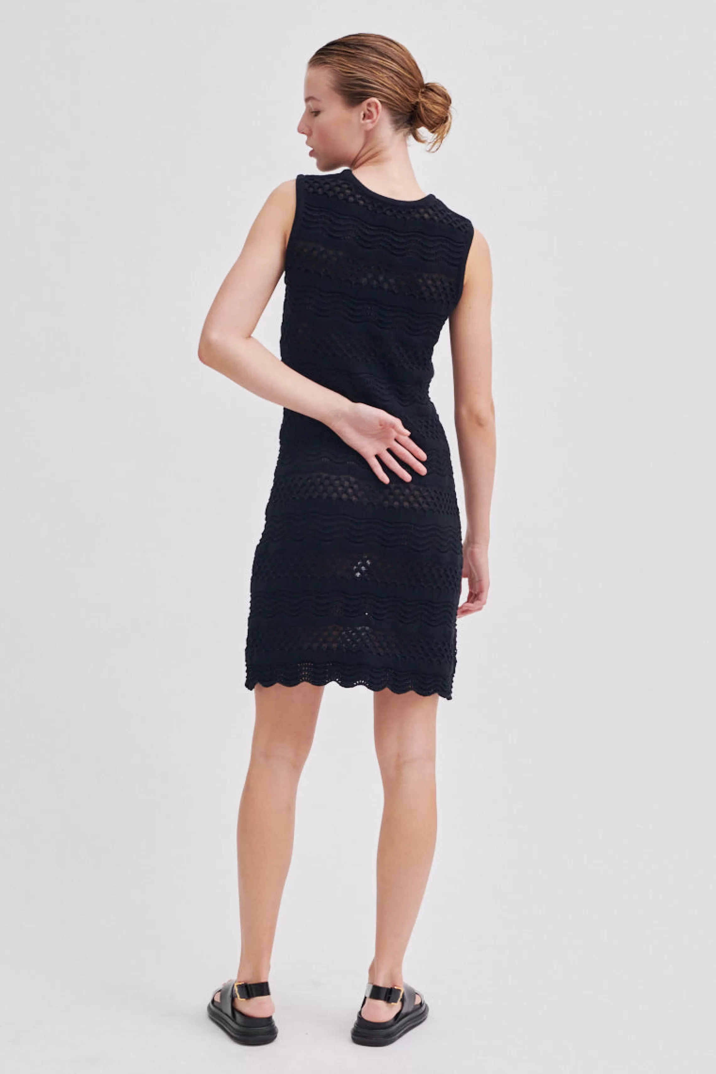 Second Female Kleider<Mutio Knit Mini Dress Black