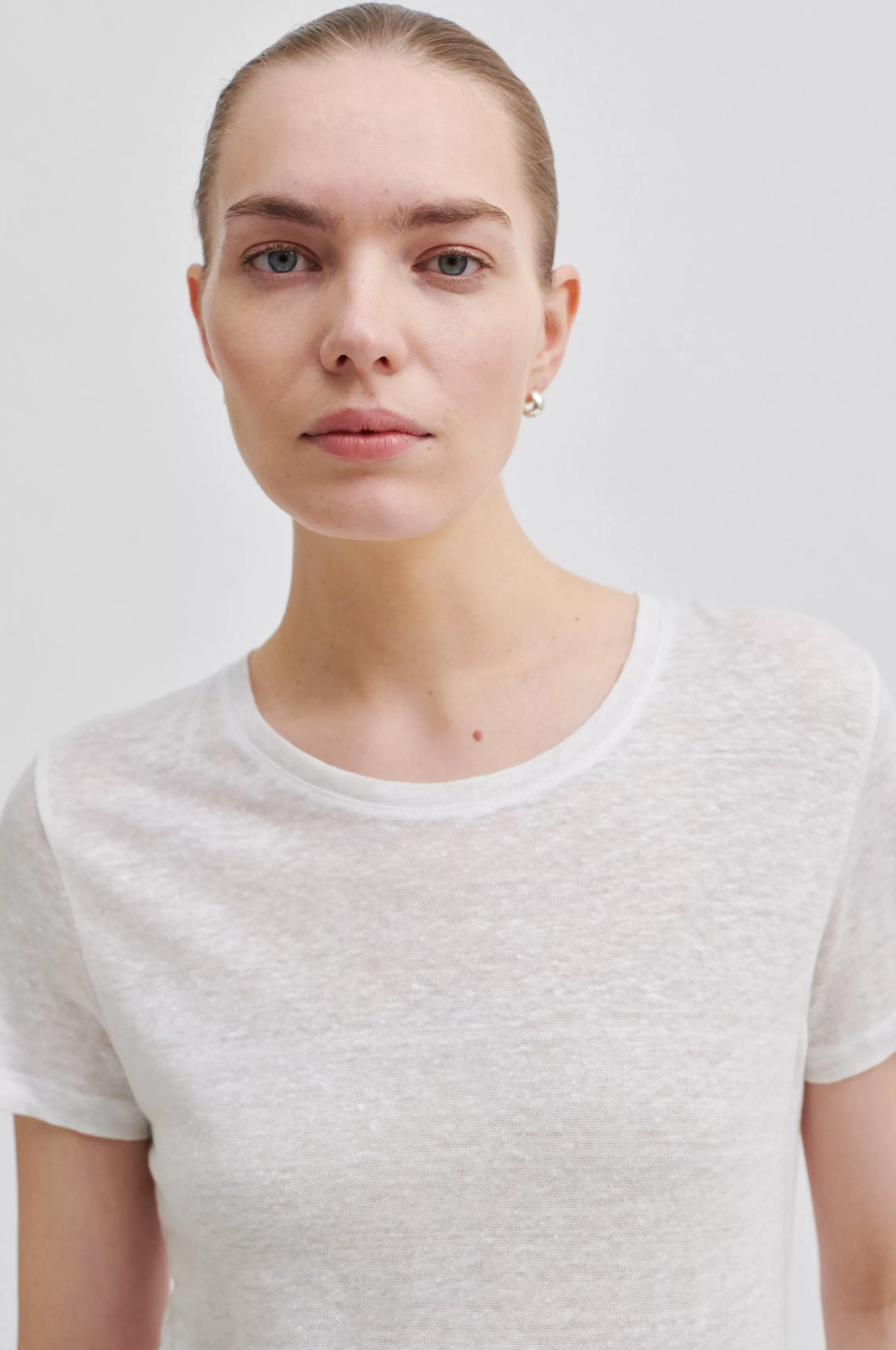 Second Female Tops Und T-Shirts<Peony O-Neck Tee White