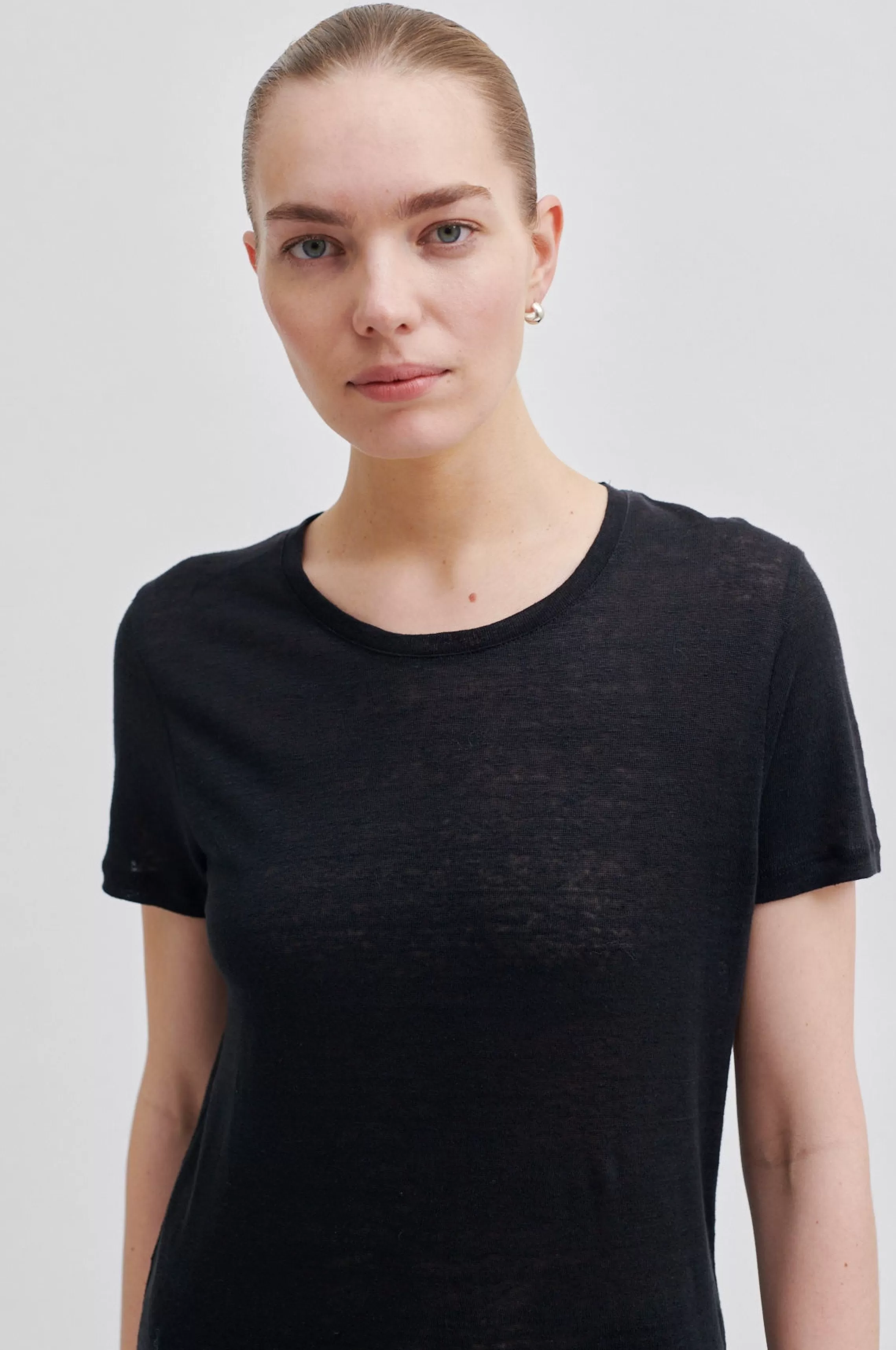 Second Female Tops Und T-Shirts<Peony O-Neck Tee Black