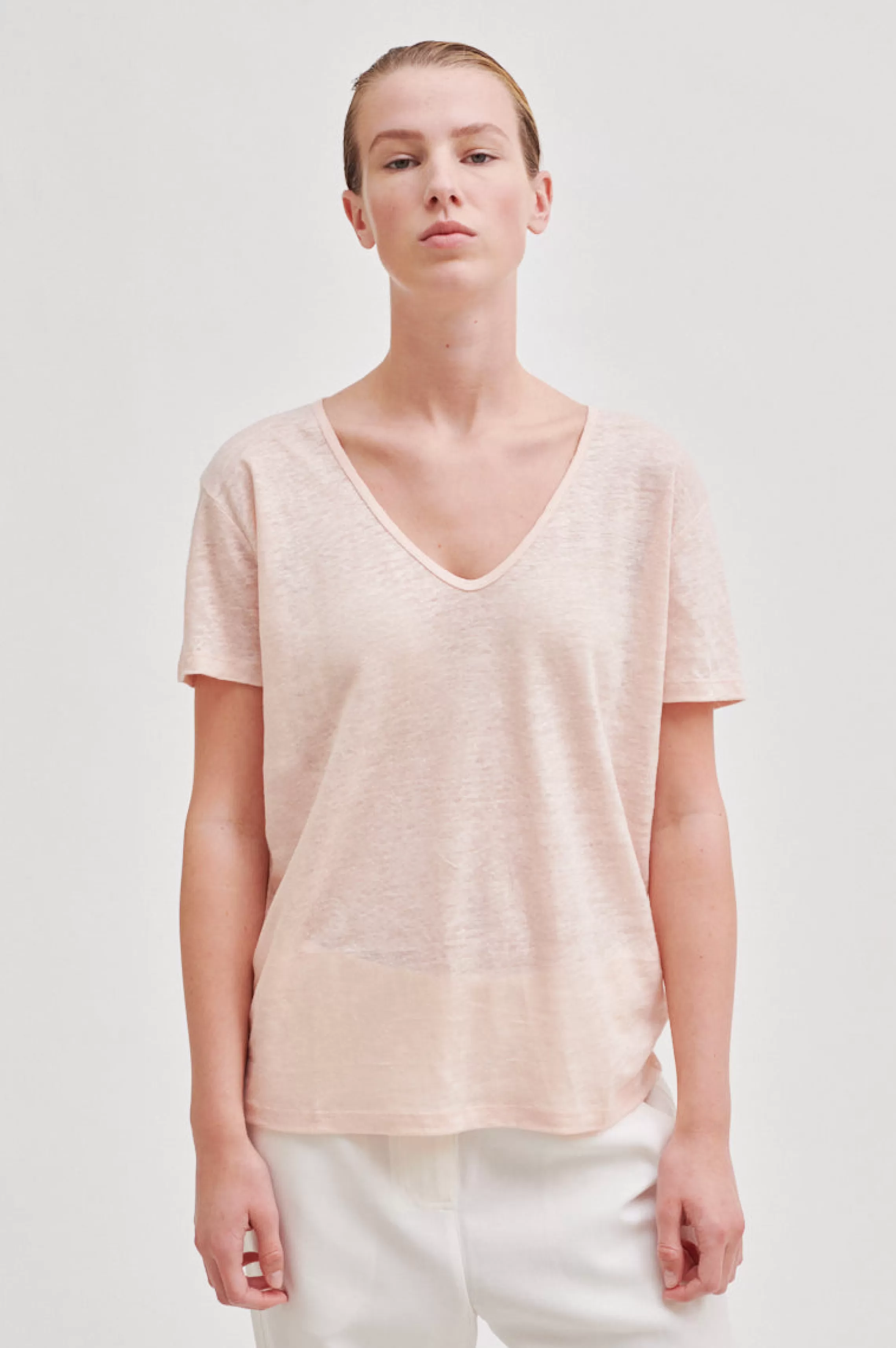 Second Female Tops Und T-Shirts<Peony Ss V-Neck Tee Golden Apricot