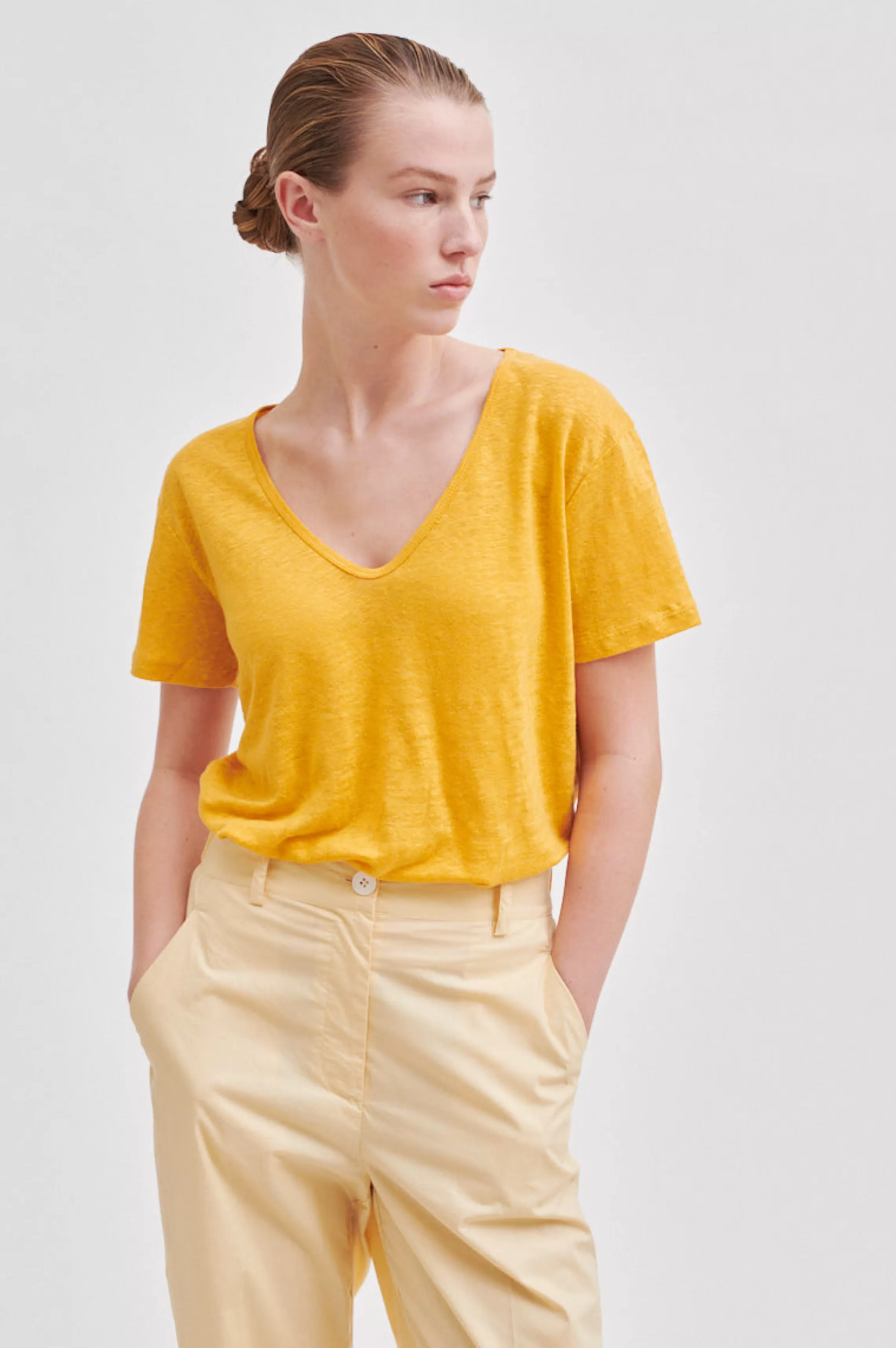 Second Female Tops Und T-Shirts<Peony Ss V-Neck Tee Pale Dogwood